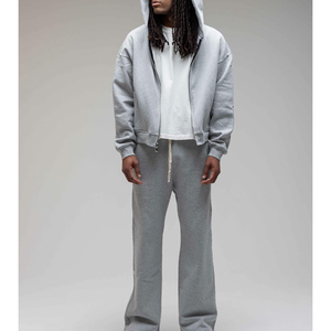 Biểu Tượng Tùy Chỉnh Nặng 450gsm Bông Lông Cừu Trống Sweatsuits Zip up Quá Khổ Baggy Sweatpants Và Hoodie Set Tracksuit Cho Nam Giới - Product Image 1