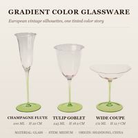Verre à vin rouge en cristal, verre à champagne, coupe européenne vintage médiévale, gobelet rétro, tasse à fleurs dégradée