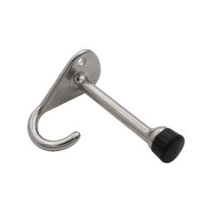 Butée de porte en acier inoxydable 304 massif avec conception de crochet de sortie pyramidale, nouveau type de butée de porte cylindrique en caoutchouc avec tampon en zinc pour hôtels - Product Image 5