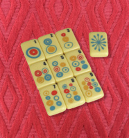 Lot de 156 tuiles de Mahjong américaines en acrylique jaune crème/blanc ivoire, gravées en profondeur et imprimées UV, collection SEASONS MJLA