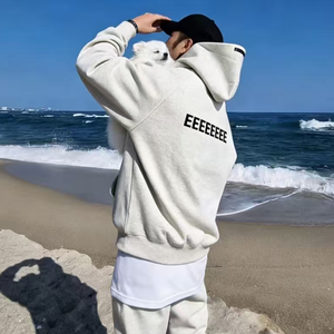 Essenziali 2026 Sudadera con Capucha Oversize 5 de Alta Calidad 100% Algodón French Terry con Estampado 3D Puff Print y Manga Larga - Product Image 5