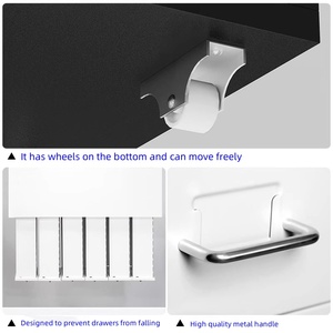 Archivador vertical de 3/6 cajones móvil moderno, muebles de oficina móviles, cómoda de metal debajo del <span class=keywords><strong>escritorio</strong></span> para uso doméstico y hotelero - Product Image 3