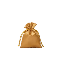Vente en gros de pochette en satin de soie pour bijoux avec cordon emballage pour extensions de cheveux sac en satin noir avec logo personnalisé