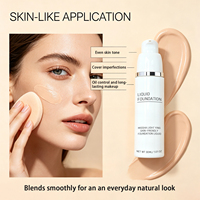 Fond de teint liquide vegan de luxe, haute qualité, couvrance totale, longue tenue, marque privée, fini mat, waterproof