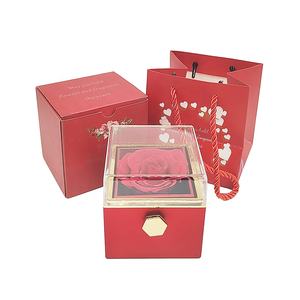 2024ขายดีกล่องเครื่องประดับแบบหมุนได้พร้อมสร้อยคอสำหรับคนรักกล่องเก็บดอกกุหลาบสดนิรันดร์ - Product Image 6