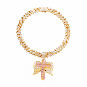 Collier Ailes d'Ange Pendentif <span class=keywords><strong>Croix</strong></span>/Épée <span class=keywords><strong>Rose</strong></span> Collier Ailes d'Ange Gardien Bijoux pour Hommes Femmes - Product Image 6