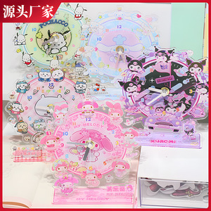 Reloj de pared acrílico My Melody de 14.8 cm, lindo reloj decorativo con diseño de dibujos animados para decoración de habitaciones. - Product Image 2