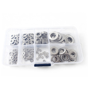304 Stainless Steel Flat Washers DIN125 M2 M3 <b>M4</b> M5 M6 180Pcs Assorted Washer Set For Construction Industry - Product Image 2