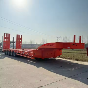 Semirremolque de cama baja articulado de servicio pesado Remolques de camiones comerciales grandes blancos - Product Image 4