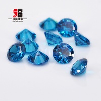 Baifu 4A 5A Runder Brillantschliff Dunkler Aquamarin Kubischer Zirkonia 6mm 7mm 8mm Loser CZ-Edelstein 2-4 Tage Versand