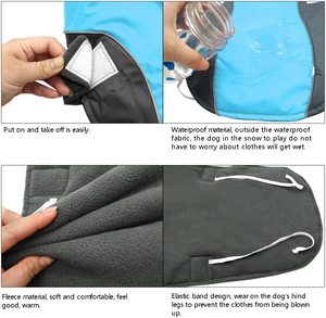 Cinta reflexiva impermeável, tecido oxford durável para uso do cão inverno quente de 8 camadas casaco esportivo jaquetas terno de neve para cães - Product Image 3