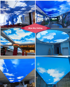 Piastrelle in <span class=keywords><strong>Legno</strong></span> di Foshan, Materiali Decorativi per Interni, Moderno Falso Lucernario Artificiale con Luce LED, Soffitto con Cielo Blu - Product Image 3