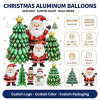 Palloncini in Foil 3D a Forma di Albero di Natale, Pupazzo di Neve e Babbo Natale all'Ingrosso, CE/EN71/BSCI/CPC OEM/ODM per Forniture per Feste Natalizie