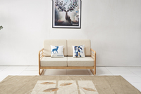Ensemble canapé-lit et fauteuil 6 places avec doublure en velours, mobilier de maison moderne et robuste, en bois côtelé, offre spéciale, OEM, ODM, 6 places