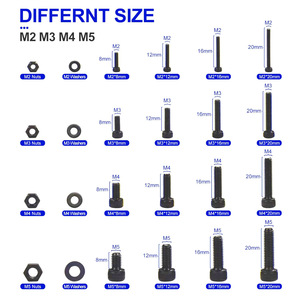 1060Pcs Metric Hex Screw Set M2 M3 M4 M5 Alloy Steel Cylindrical Head Screws Nuts Washers With Allen Keys - Product Image 3