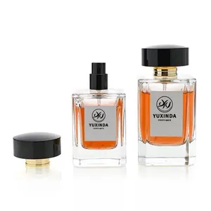 Frasco de perfume de luxo 50ml 100ml Frasco de vidro de perfume personalizado 30ml de âmbar marrom frasco de perfume redondo com tampa preta