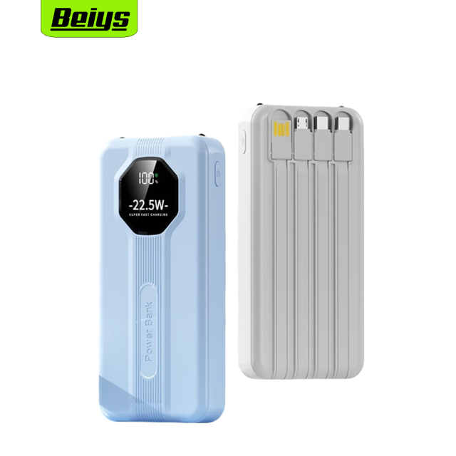 OEM/ODM Manufacturer Portable PD20W Charger 20000mah Built in 4 Cables LED Torch 22.5W Fast Charging QC3.0 Power Banks 20000mah