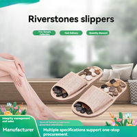 JINGMAI Pantoufles de massage des pieds en pierre naturelle pour hommes et femmes, pointes d'acupuncture, pour la maison, tailles 36-44