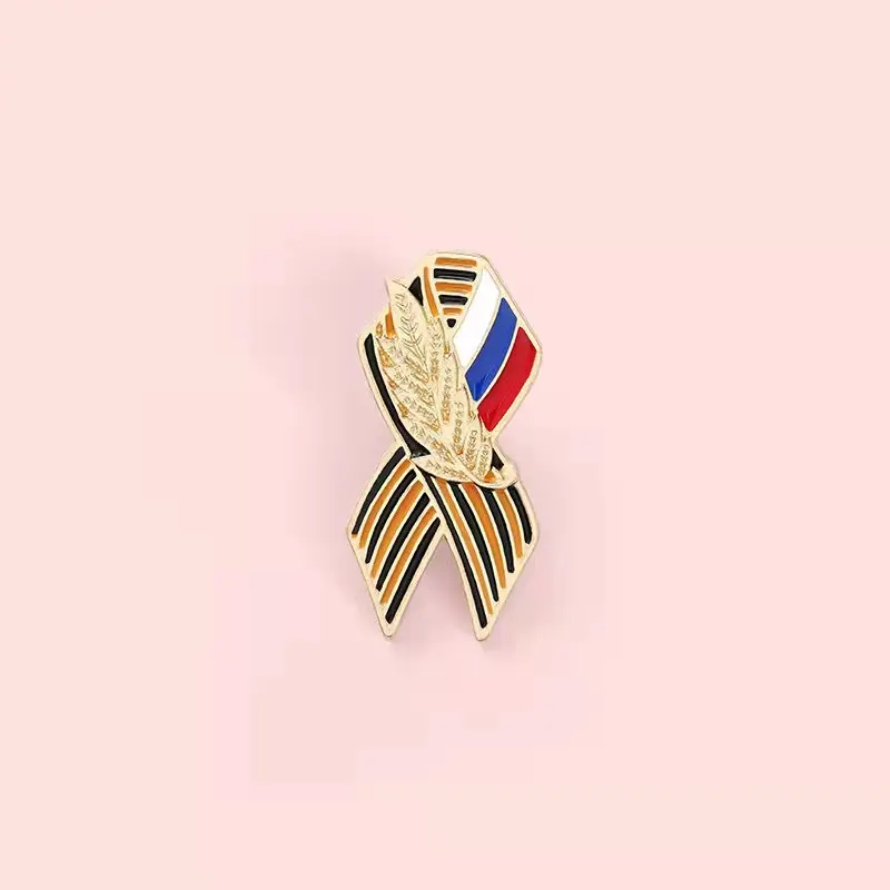 George Ribbon Sign Pin Lencana Kustom Bendera Rusia St.George Victory Day Lapel Pin Bros Meriah Sejarah Memori Simbol Pin