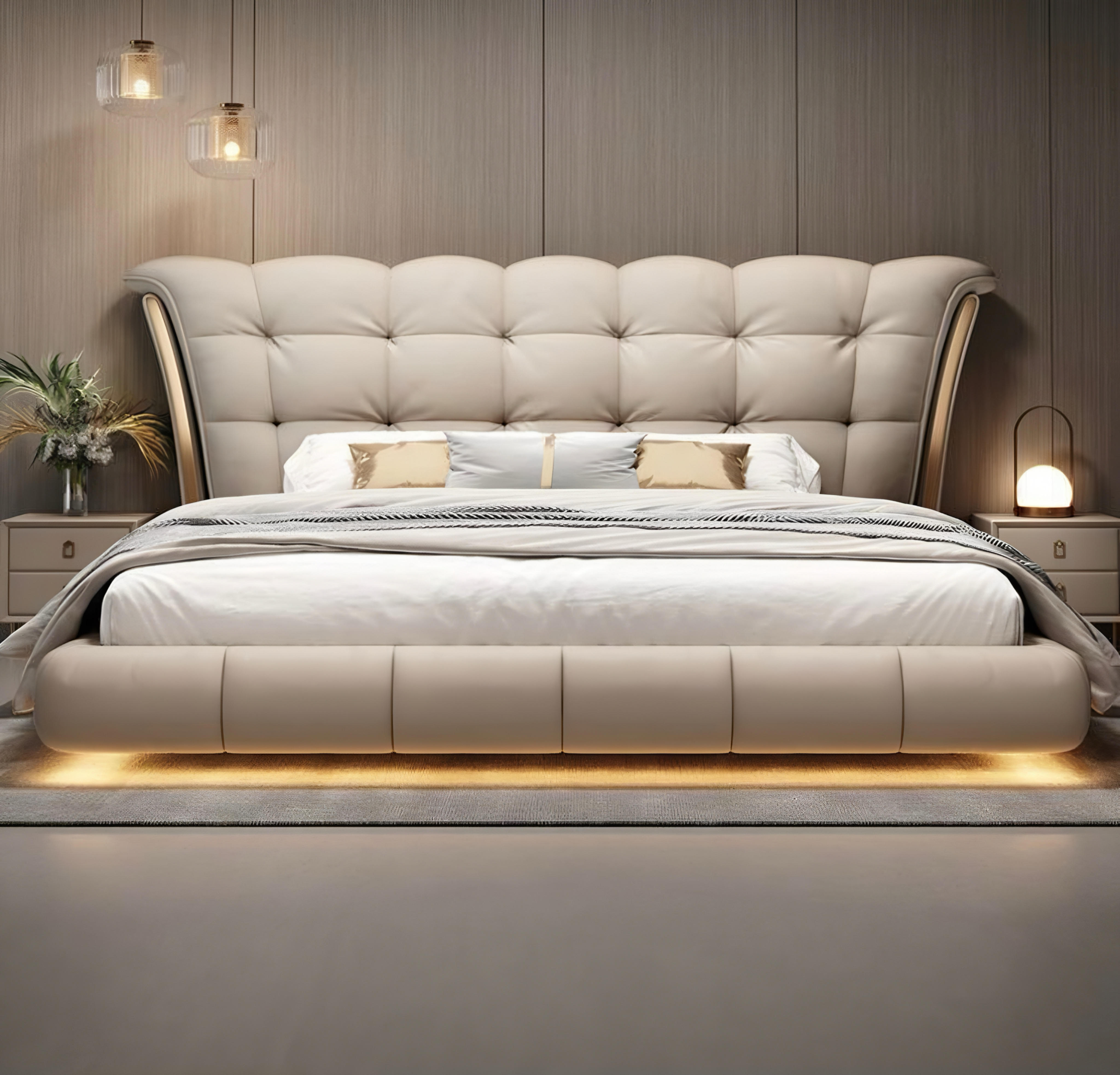 Personnalisable - un lit + une table de chevet