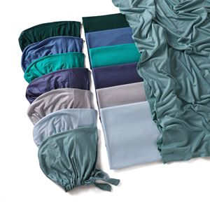 طقم حجاب فاخر مكون من شال موسلين مودال طويل مع قبعة داخلية بحزام، وشاح رأس من قطن الجيرسي الممتاز 175 سم * 70 سم - Product Image 1