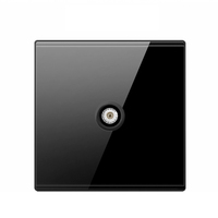 Ensemble de prises murales en verre trempé noir de type 86 éclairé par LED Panneau de boutons à levier unique 220v/250v Max. Courant 16a