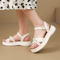 Sandales pour femmes, style designer, talons épais, été, nouvelle collection, confortables, semelles souples