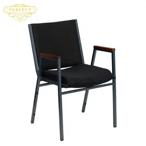 Tessuto nero tappezzeria sedie in metallo per eventi Duditoriums Wedding mobili moderna sedia per banchetti