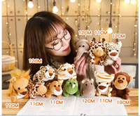 Porte-clés en peluche doux et abordables, jouets promotionnels Kawaii, animaux de la jungle en peluche, singe, tigre, lion, éléphant