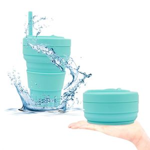Botella Plegable Portátil de Silicona para Deportes, 350 ml, con Pajita, en Promoción - Product Image 4
