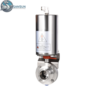 Válvula de Mariposa Neumática Tri-Clamp de Acero Inoxidable AISI304 316L SANSUN para Sistemas de Refrigeración Líquida de Centros de Datos - Product Image 2