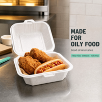 Boîte d'emballage alimentaire en plastique PET recyclable en gros, boîte à clapet pour hamburger, hot-dog, boîte à emporter