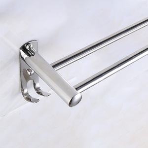 Porte-serviettes en acier inoxydable 304, barre simple, auto-adhésif, résistant à la rouille, pour salle de bain et douche - Product Image 1