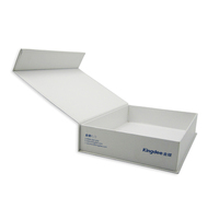 Boîtes cadeaux en carton blanc écologique personnalisées, couvercle magnétique, forme de livre, emballage rigide, laminage mat, impression quadricolore, luxe