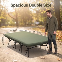 Lit de camping pliable moderne et léger avec matelas gonflable élastique pour deux personnes, fermeté réglable, confort de sommeil en extérieur