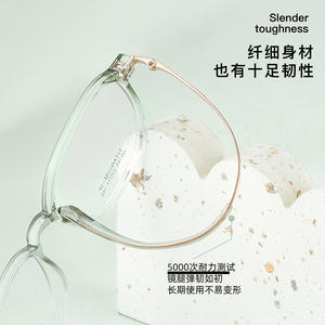 Montures de lunettes en titane vert et blanc, rectangulaires, monture complète, M8185, légères, unisexe, verres en acrylique, origine Danyang - Product Image 4