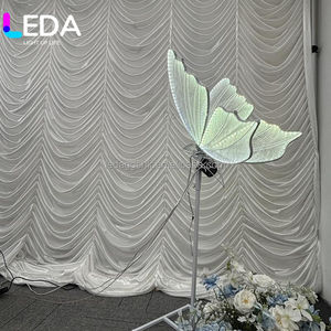 LEDA - Cortina Decorativa de Seda de Hielo con Ondas para Fiestas de Cumpleaños, Bodas y Escenarios, 3 x 3 m - Product Image 3