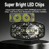 Luz de Trabajo CIGO de 9 Pulgadas y 19 LED de Aluminio, 10-60V, IP67 Impermeable, Doble Color Blanco y Amarillo, 8000LM, Luz de Conducción para Camionetas Todoterreno