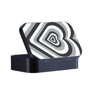 Étui à cigarettes noir en métal à roulettes, 20 pièces, avec logo personnalisé, motifs cœur, dessin animé - Product Image 1