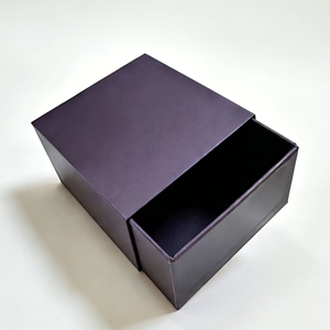 Boîte de rangement en cuir pour boucles d'oreilles, design carré luxueux, emballage mystère noir piano, petit et grand tiroir, emballage gratuit - Product Image 1