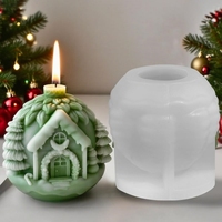 Moule en silicone 3D pour bougie maison de Noël, idéal pour les décorations d'intérieur - Grande Vente