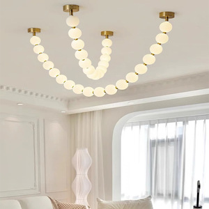 Lampade a Sospensione Minimaliste in Stile Nordico, Lampadario Moderno a Linea Sottile, Dimmerabile, a Forma di Collana di Perle <span class=keywords><strong>per</strong></span> Soggiorno - Product Image 2