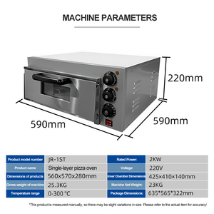 Four commercial multifonctionnel électrique à un seul niveau pour pizzas, 2 kW, 220 V, avec contrôle de température, pour les boulangeries et les entreprises de restauration - Product Image 1