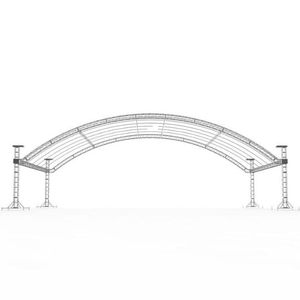 Système de toiture en treillis arqué en aluminium 6061-T6, grande portée, pour scène et <span class=keywords><strong>portique</strong></span> de concert en extérieur - Product Image 1