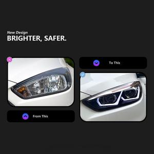 Pour <span class=keywords><strong>Ford</strong></span> <span class=keywords><strong>Focus</strong></span> <span class=keywords><strong>MK3</strong></span> <span class=keywords><strong>2015</strong></span> 2016 2017 2018, modification des phares, accessoires de voiture LED, lentille de projecteur, plug and play - Product Image 2
