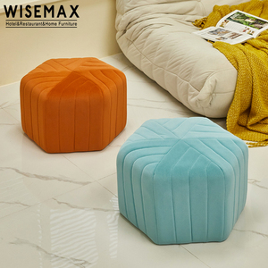 WISEMAX – meuble en <span class=keywords><strong>tissu</strong></span> hexagonal, pouf en velours sexy, bon marché, pouf <span class=keywords><strong>marocain</strong></span> pour la maison, tabouret latéral de <span class=keywords><strong>canapé</strong></span> - Product Image 2