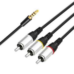 Cable de Audio y Video de 3.5mm a 3 RCA, 6.6FT/2M, Adaptador RCA de 3 Conectores Macho, Cable AUX Estéreo con Revestimiento de PVC para Auto, HDTV y Reproductor de DVD - Product Image 1