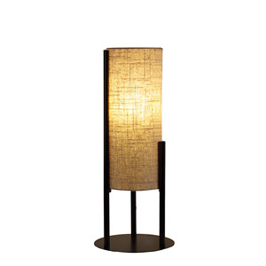 HMS 22 \ "moderna lampada da comodino nordica in metallo nero con paralume a cilindro Beige 5V DC luce LED per uffici camere da letto case - Product Image 3