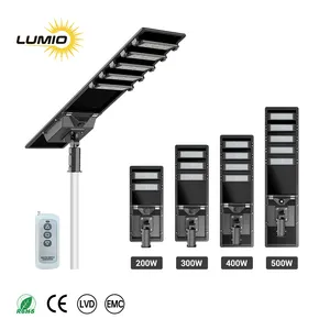 High Quality Outdoor Solar deck Powered Road Lamp Ip65 Aluminum 200w 300w 400w 500w garden Solar Led street light housing