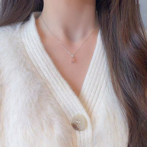 Collier pendentif en or <span class=keywords><strong>rose</strong></span> 18 carats avec diamant <span class=keywords><strong>rose</strong></span> de laboratoire, carré, radiant, minimaliste, ajustable, pour femme - Product Image 5